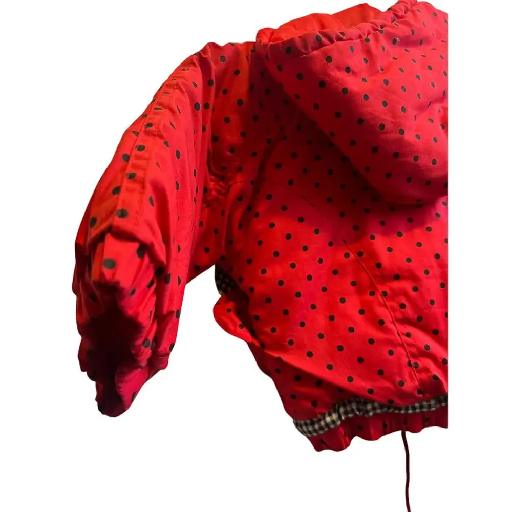 Vintage Red Polkadot and heart toddler puffer coat size 24 months red,black